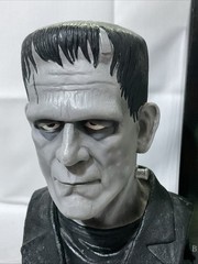 Frankenstein Bust Coin Bank Boris Karloff Silver Screen Version X-Plus 11.5”