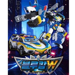 Metal Cardbot W BLUE COP W Police Petrol Car Transforming Korean Robot Car Toy