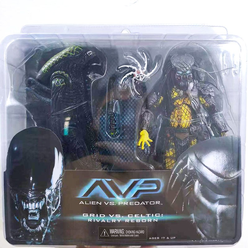 NECA Grid Alien vs Celtic Predator AVP Xenomorph 7″ Action Figure RIVALRY REBORN