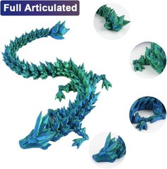 3D Printed Articulated Crystal Dragon Egg PLA Flexible Joints Mystery Dragon Toy