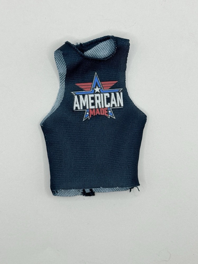 WWE Elite Series 122 – American Made Cut Off Shirt Only Fodder Mattel 1/12 Scale