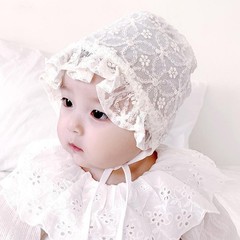Lace Embroidery Baby Girl Bonnet Hat Summer Breathable Mesh Kids Cap