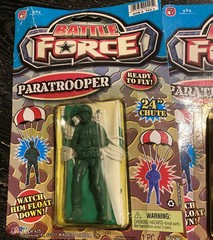 Battle Force Paratrooper 24 In Chutes (2) One Green And Red (faded)