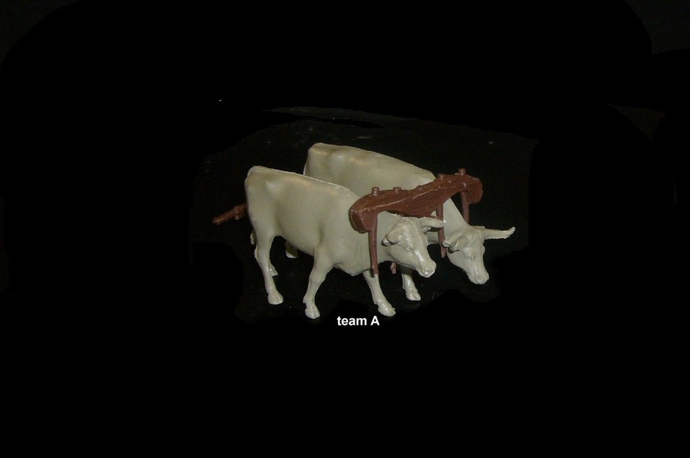 MARX Ox Team w/ hitch Wagon Train covered wagon playset toy soldiers