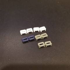 GI Joe 3D printed replacement helmet lug, D lug in green, blue, black & white