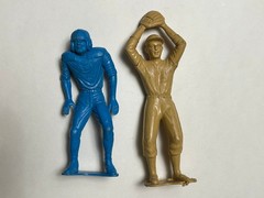 Vintage Marx Plastic Baseball Football Action Figures 60’s Lot of 2