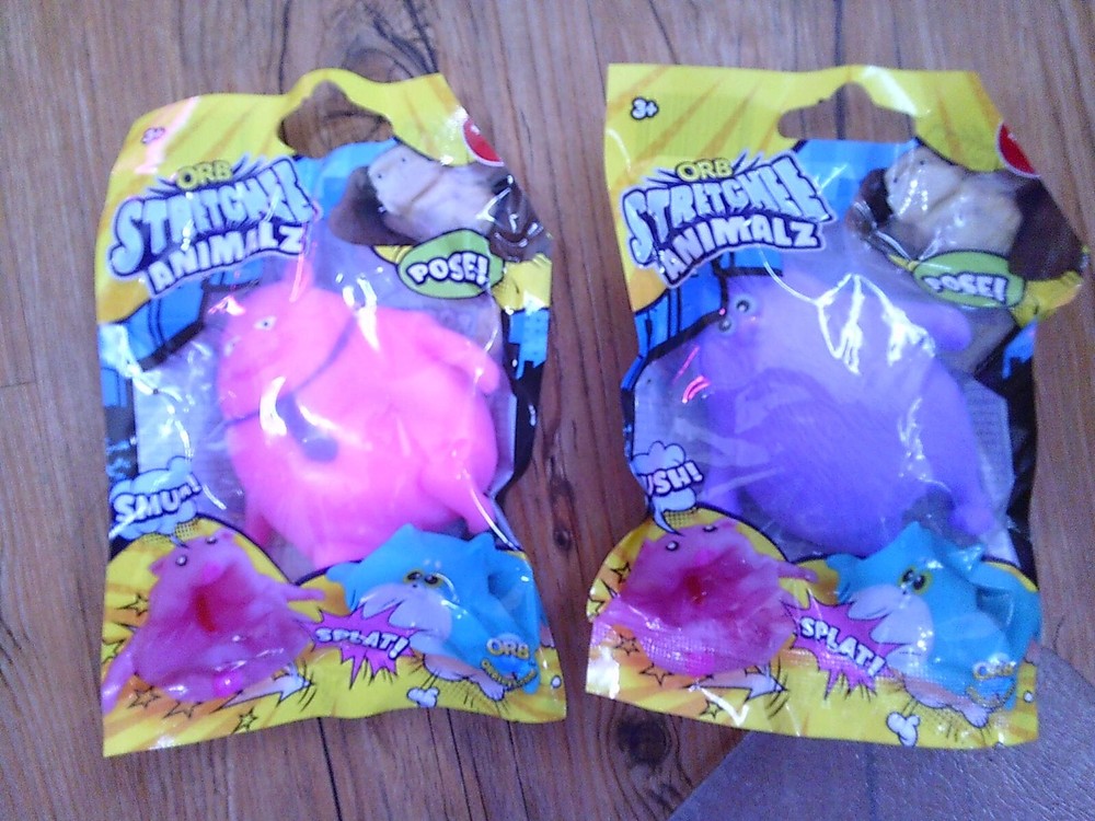 2 NEW ORB STRETCHEE ANIMALZ toys splat smush pose sensory squishy toys