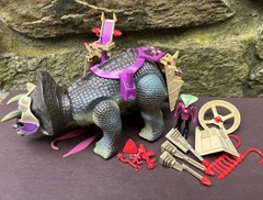 Vintage 1987 TYCO Dino Riders Triceratops w Sidewinder Incomplete Non Working