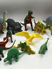 Lot of 31 Small Hard PVC Plastic Toy Dinosaur Figures Vintage Varies Small Sizes