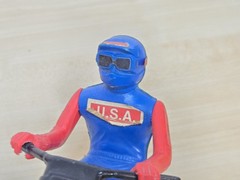 Ideal Team America Super Stunt Motorcycle Bike w/ Rider & Gyro Launcher 1980 Vtg