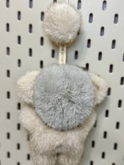 NEW Custom Made MONSTERS Soft Cream & Gray PANDA BEAR Plush Pendant Doll