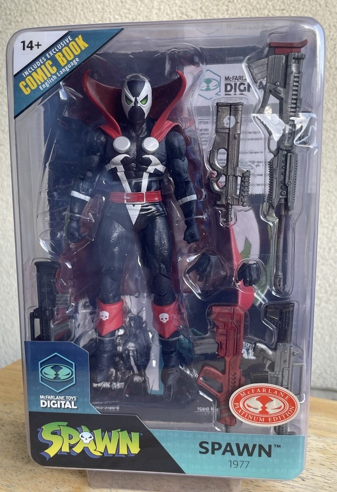McFarlane Spawn 77 Digital Red Platinum Edition CHASE Black Suit Figure RARE New