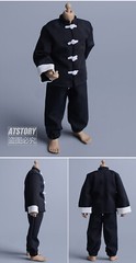 1/12 Chinese Kung Fu Monk Fighting Suit Clothes For 6″ Male Action Figure Body