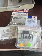 Tamiya Mini 4WD Lot Of Cars Parts Motors Racers Pit Box Japan