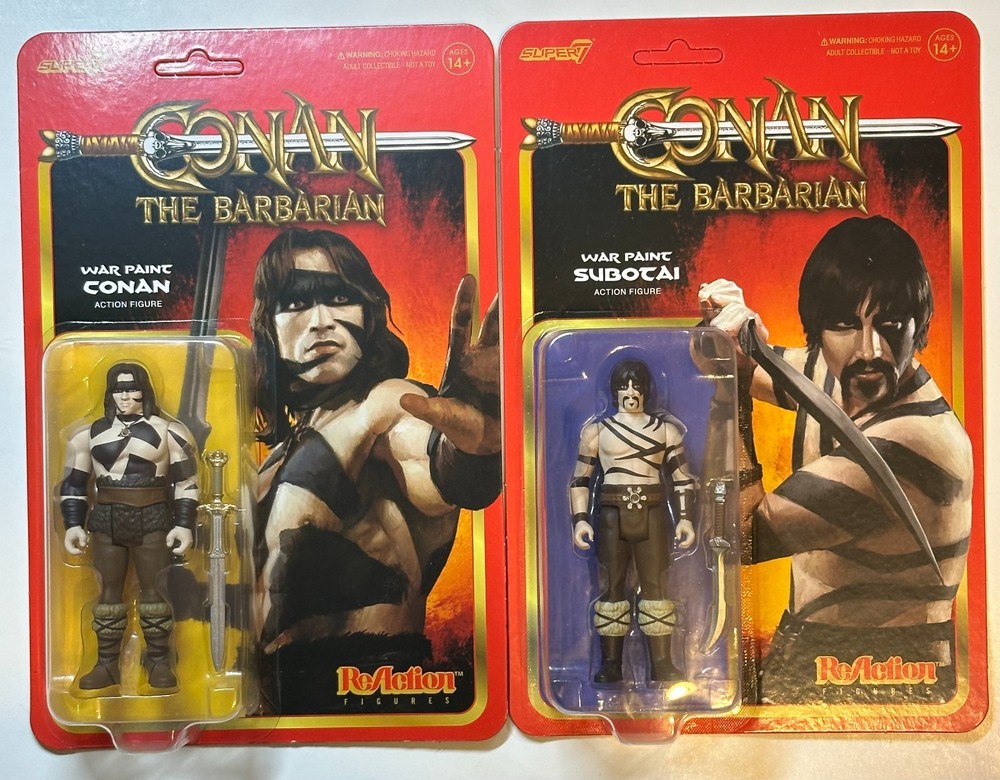 Super7 Reaction Conan The Barbarian WAR PAINT CONAN and SUBOTAI Action Figures