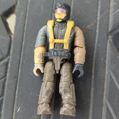 Military Soldier Action Figure Posable w/ Helmet Yellow Harness