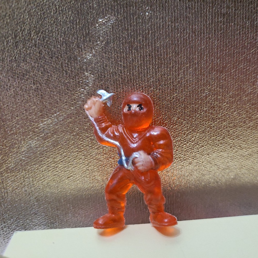 Mini Translucent Soma Ninja Action Figure 1.5 “ Orange red silver anchor