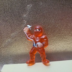 Mini Translucent Soma Ninja Action Figure 1.5 “ Orange red silver anchor