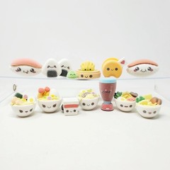 Kawaii Critterz Fuzzy Flocked Friends Sushi Ramen – Complete Set of 12 Figures