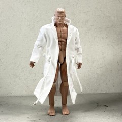 SU-CH-LTC-S-WT: 1/12 White Wired Trench Coat w/ belt for 6 inch action figure