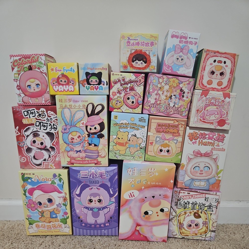Lot Bundle Of 18 Blind Boxes Set Figurines Vinyl Plush. No Duplicates Authentic