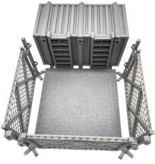 1:18 Scale 4″ Figure Diorama Playset Modular Industrial Chain Link Fence & Cargo