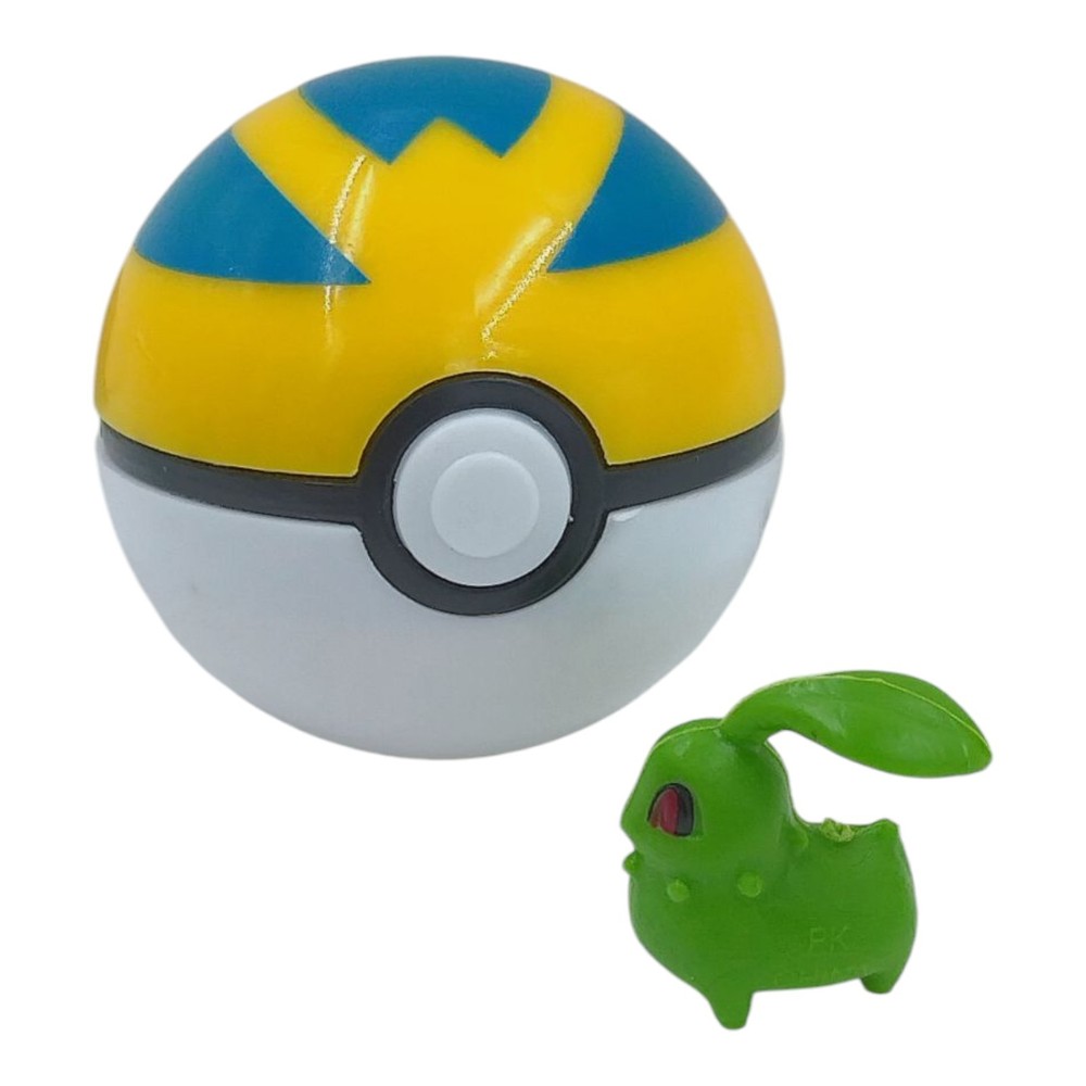 Pokemon Pokeball Quick Ball Chikorita Miniature Figure