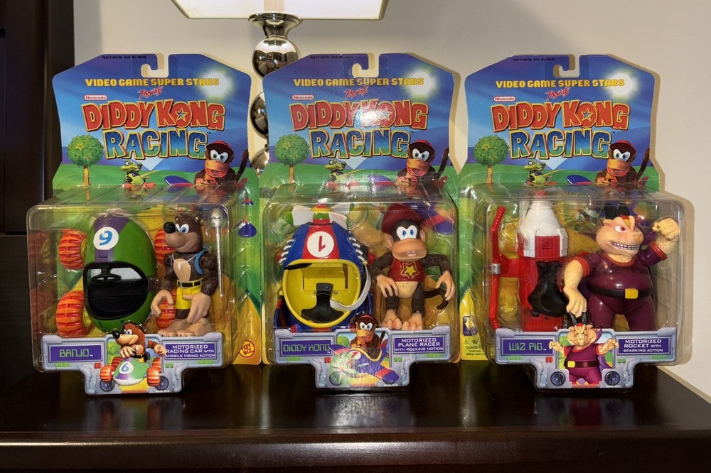 1999 Toy biz Video game superstars diddy kong racing Action Figures moc Lot