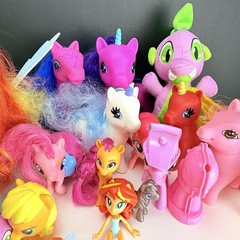 My Little Pony Toy Lot 22+ pc Rainbow Dash Spike Plush Sunset Shimmer Figures