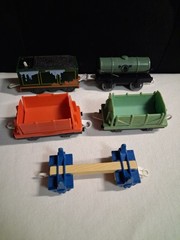 5x Thomas & Friends Trackmaster Cargo Lot Empty Wagon Truck Cars Oil Coal