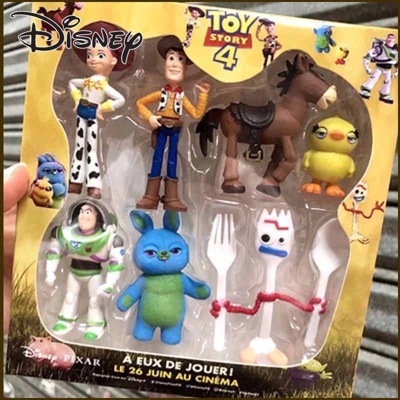 7Pcs Toy Story 4 Action Figures Set Woody Buzz Jessie Forky Model Doll – no box