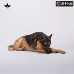JXK Lying German Shepherd Dog Model Pet Animal Figure Collection 1:6 Scale