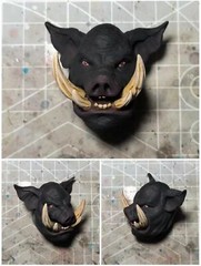 9in Xesray Studios Fit Only Head Sculpt Combatants Fight For Glory Pig No Figure