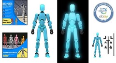Lucky 13 T13 Glow in the Dark 3D Printed Action Figure – Fully Articulated Robot