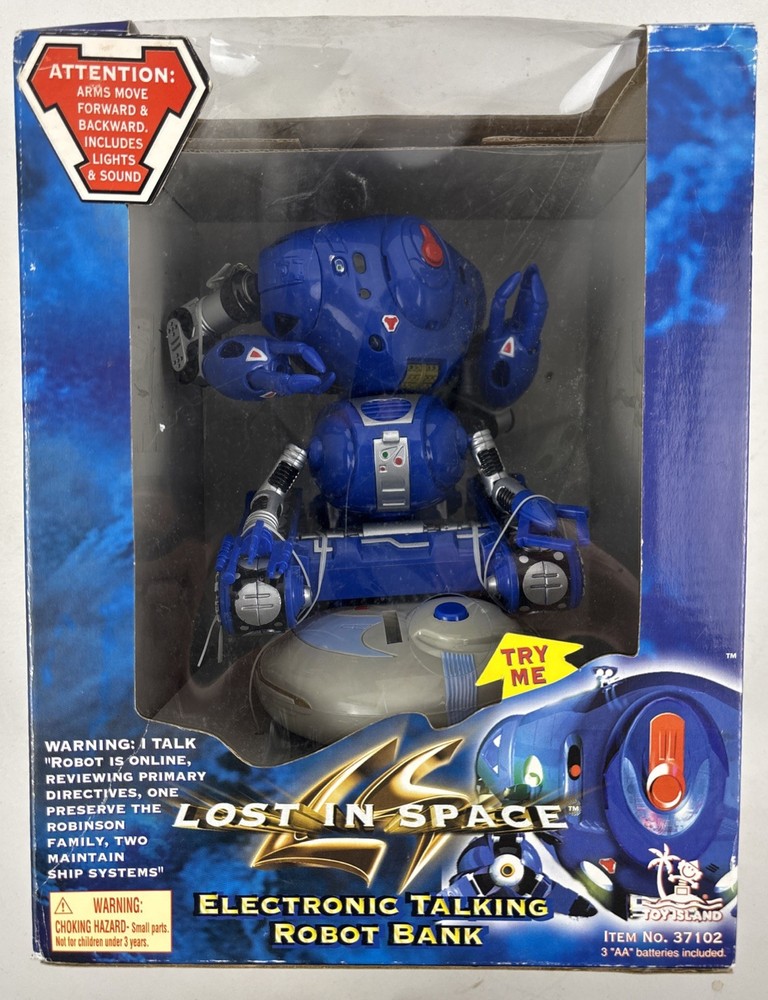 LOST IN SPACE ELECTRONIC TALKING ROBOT BANK 1999 VTG