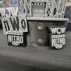 WWE Mattel WCW/NWO Monday Nitro Announce Table With Changeable Logos Accessory