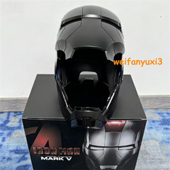 Iron Man Full Black Helmet MK5 1/1 Electronic Voice-controlled Mask Cosplay Prop