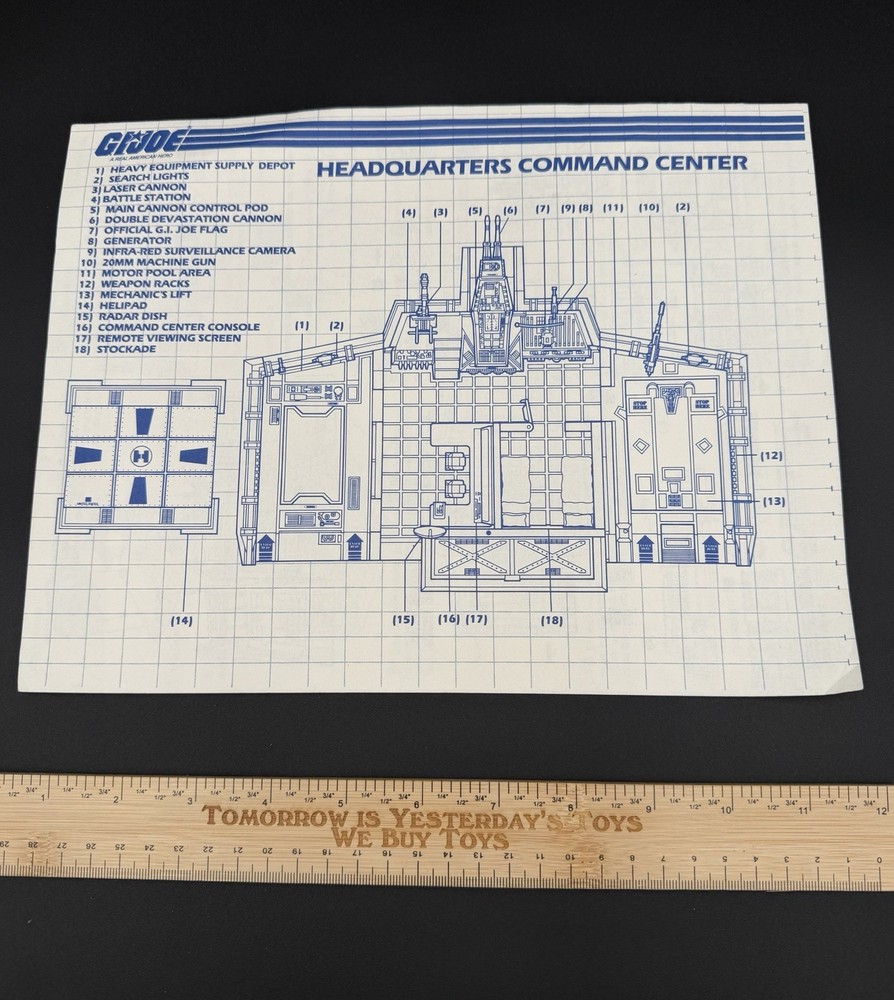 Vintage 1983 GI Joe Headquarters ORIGINAL Instructions Blueprints CT