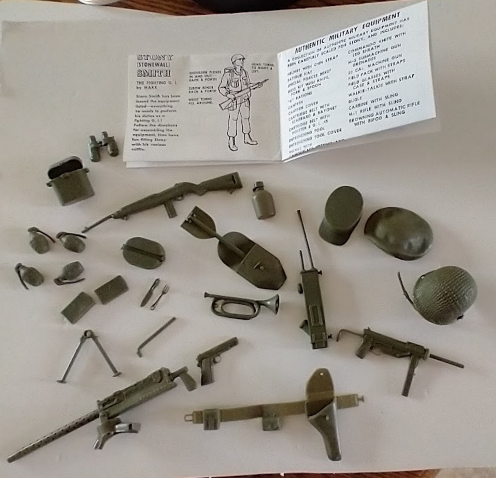Vintage Marx Stony Smith Battling Soldier Paratrooper Action Figure ACCESSORIES