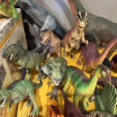 DINOSAUR Toy Figure Lot of 30 Hard Plastic Prehistoric Animals T Rex All Sizes