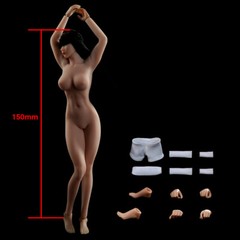 TBLeague PHMB2018-T01A 1/12 Female Body Pale Flexible Seamless 6″ Figure Doll