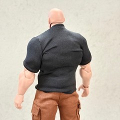 PB-MUF-SL-BLK: Black T-Shirt for 7″ WWE or Muff Toys Adam Muscle Body