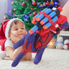 Spider Gloves Web Shooter Toy For Kids (15 Darts), Kids Plastic Cosplay Launcher