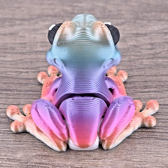 Mini Candy Rainbow Frog Flexi Fidget Toy – Articulated Desk Pet 3D Printed 1.5″