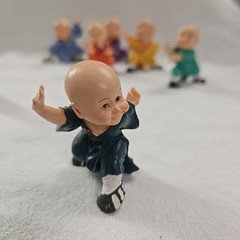 Vintage Chinese Kung Fu Martial Arts Plastic Fight Pose Figure Figurine LOT of 6