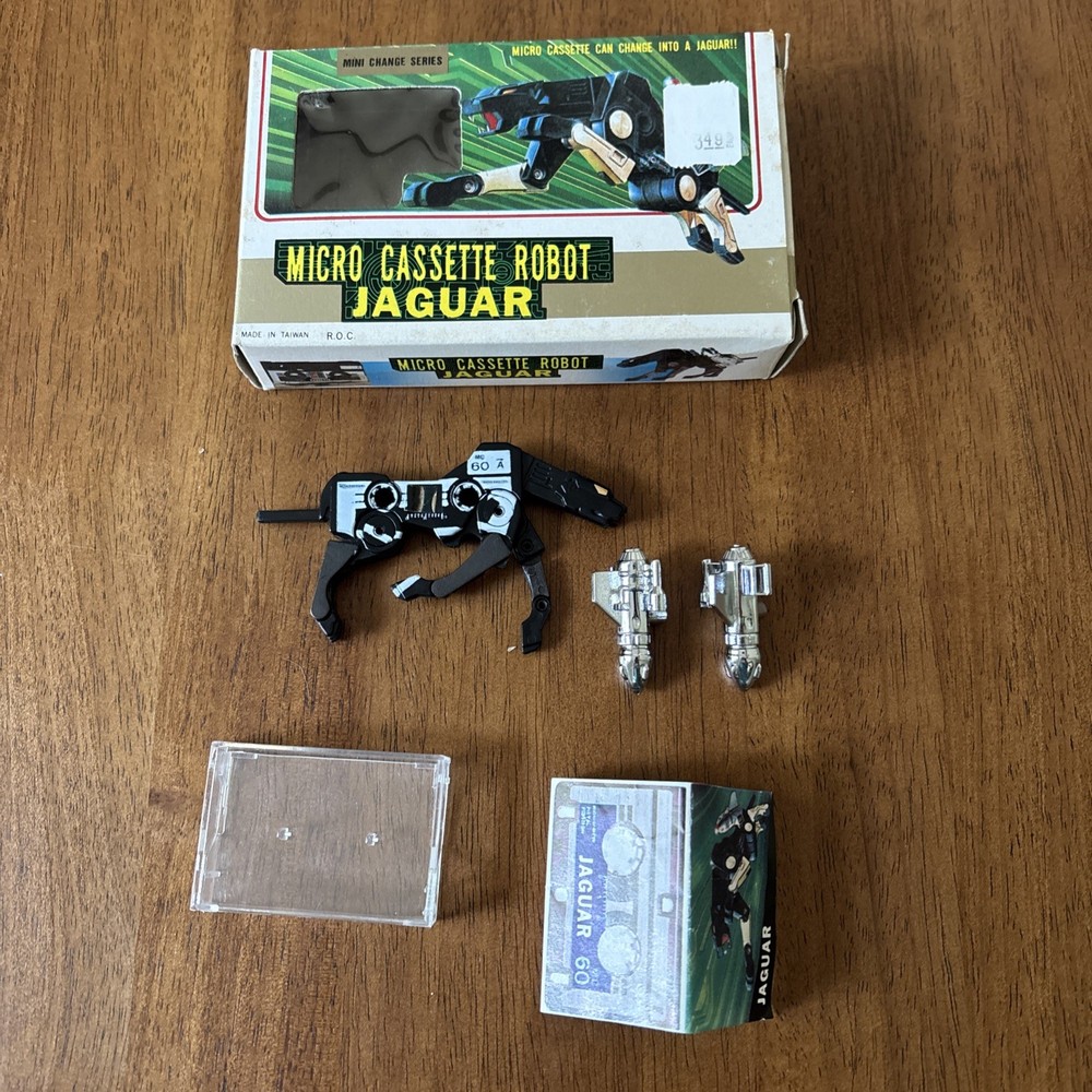 Micro Cassette Mini Change Series 02 Jaguar 1980s Vintage Action Figure w/Box