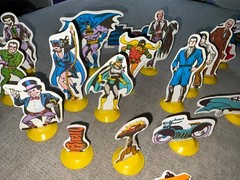 Batman & Robin 1973 Playset Ideal w/ 18 Figures 17 Bases Vtg See Pics Incomplete