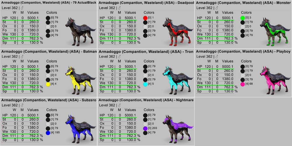 Ark Survival Ascended PVE Armadoggo TOP STATS