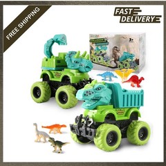 Dinosaur Monster Truck Toys Set for Boys 3-5 Years with Mini Dinosaur Figures