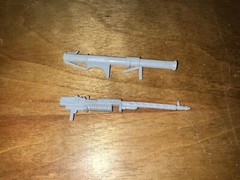 Fighting Talk! Weapons Light Gray Bazooka + Machine Gun Toy Island Parts 1991